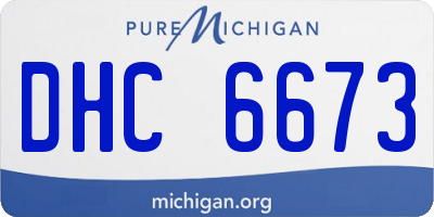 MI license plate DHC6673