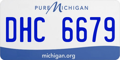 MI license plate DHC6679