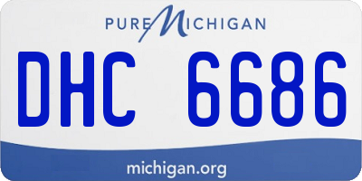 MI license plate DHC6686