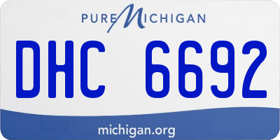 MI license plate DHC6692