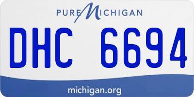 MI license plate DHC6694