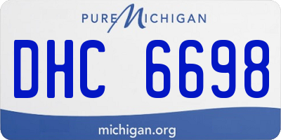 MI license plate DHC6698