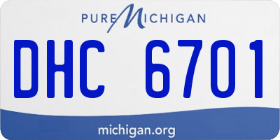 MI license plate DHC6701
