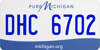 MI license plate DHC6702