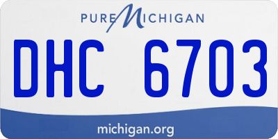 MI license plate DHC6703