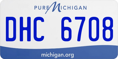 MI license plate DHC6708