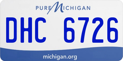 MI license plate DHC6726