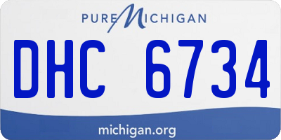 MI license plate DHC6734