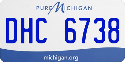 MI license plate DHC6738