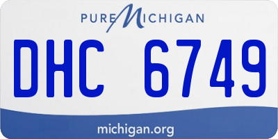 MI license plate DHC6749