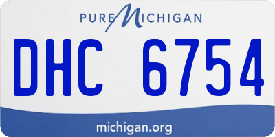 MI license plate DHC6754
