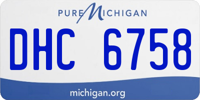 MI license plate DHC6758