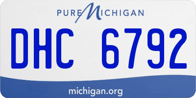 MI license plate DHC6792