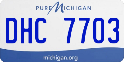 MI license plate DHC7703