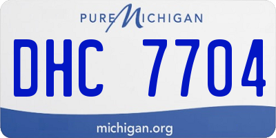 MI license plate DHC7704