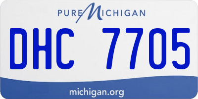 MI license plate DHC7705
