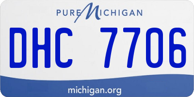 MI license plate DHC7706
