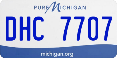 MI license plate DHC7707