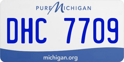 MI license plate DHC7709