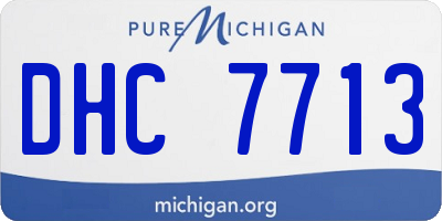MI license plate DHC7713