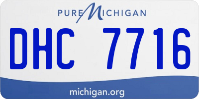 MI license plate DHC7716