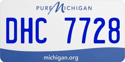 MI license plate DHC7728