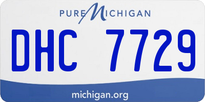 MI license plate DHC7729