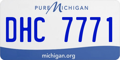 MI license plate DHC7771