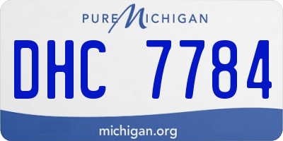 MI license plate DHC7784