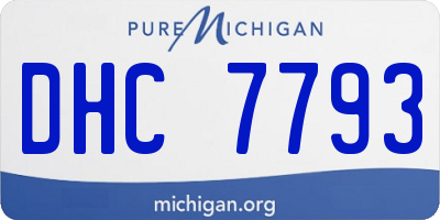 MI license plate DHC7793