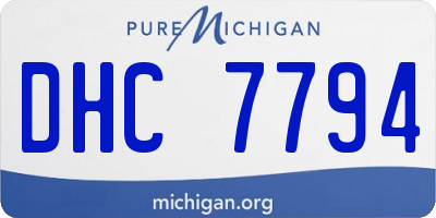 MI license plate DHC7794