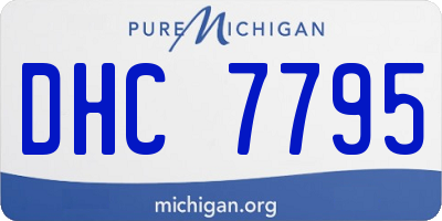 MI license plate DHC7795