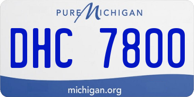 MI license plate DHC7800