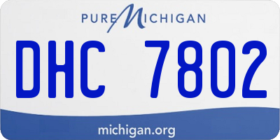 MI license plate DHC7802