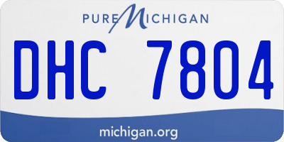 MI license plate DHC7804