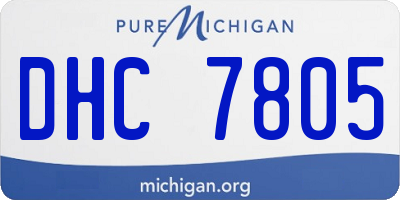 MI license plate DHC7805