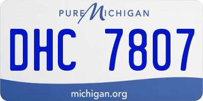 MI license plate DHC7807
