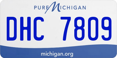 MI license plate DHC7809