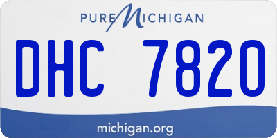 MI license plate DHC7820