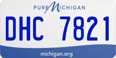 MI license plate DHC7821