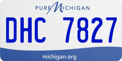 MI license plate DHC7827