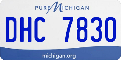 MI license plate DHC7830