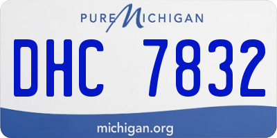 MI license plate DHC7832