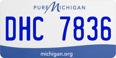 MI license plate DHC7836