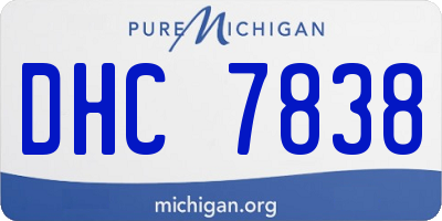 MI license plate DHC7838