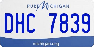 MI license plate DHC7839
