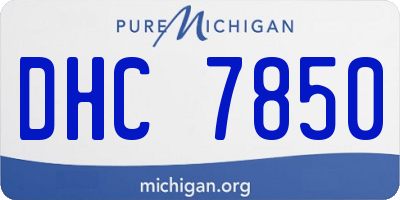 MI license plate DHC7850