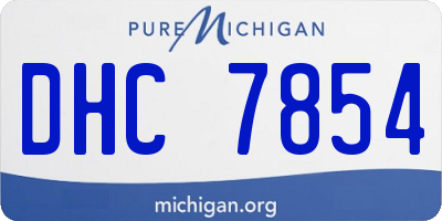 MI license plate DHC7854