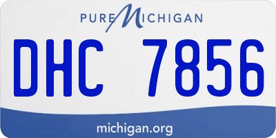 MI license plate DHC7856