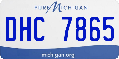 MI license plate DHC7865